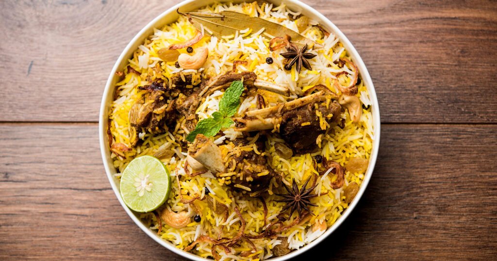 Lamb Biryani With Saffron, Yogurt, and Caramelized Onions